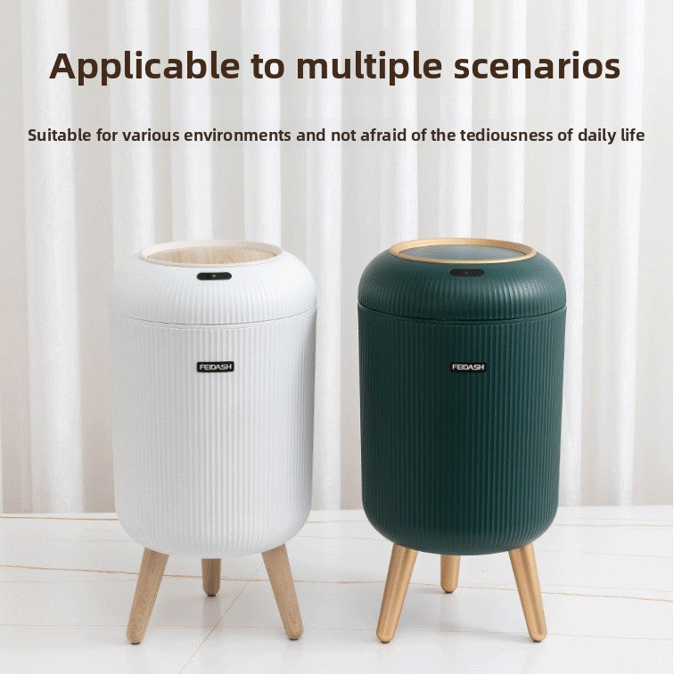 Smart sensor-operated trash can with adsorption