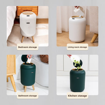 Smart sensor-operated trash can with adsorption
