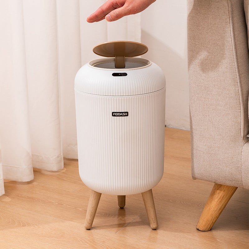 Smart sensor-operated trash can with adsorption